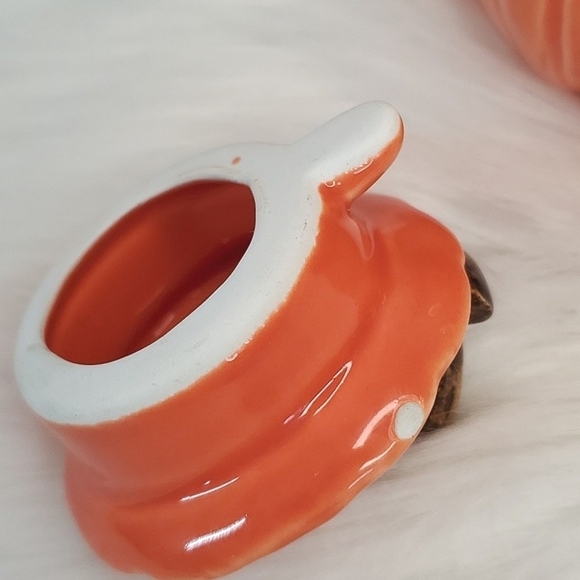 Vintage 90s Ceramic Pumpkin Harvest Halloween Fall Witchy Teapot 9" 1992 Signed - Picture 8 of 13